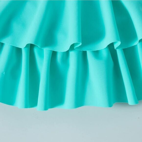 NWT Two Piece Ruffle Mermaid Bikini for Toddler Beach Swimming - Picture 6 of 8